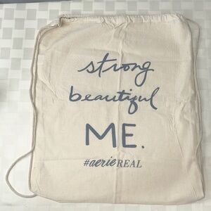 Aerie Cream Drawstring Backpack